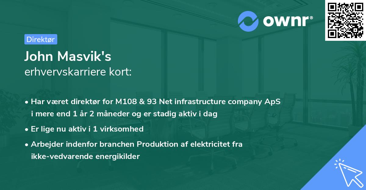 John Masvik's erhvervskarriere kort