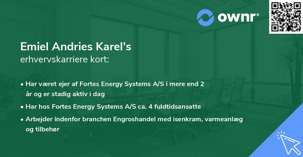 Emiel Andries Karel's erhvervskarriere kort