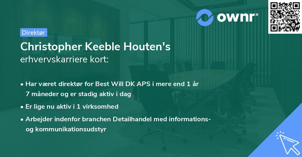 Christopher Keeble Houten's erhvervskarriere kort