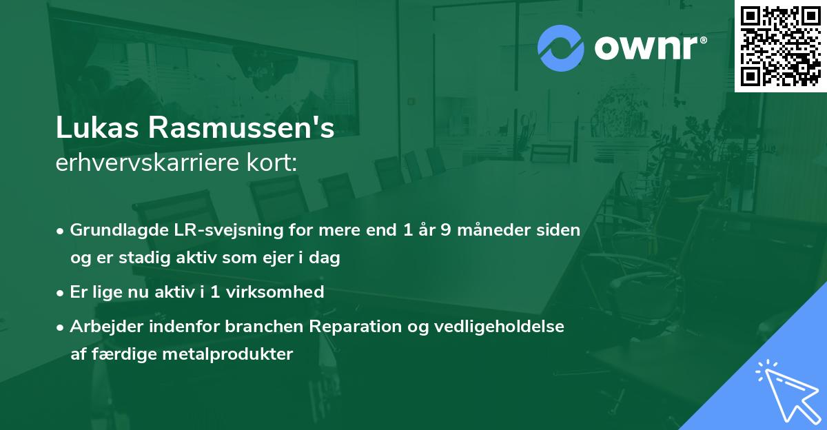 Lukas Rasmussen's erhvervskarriere kort