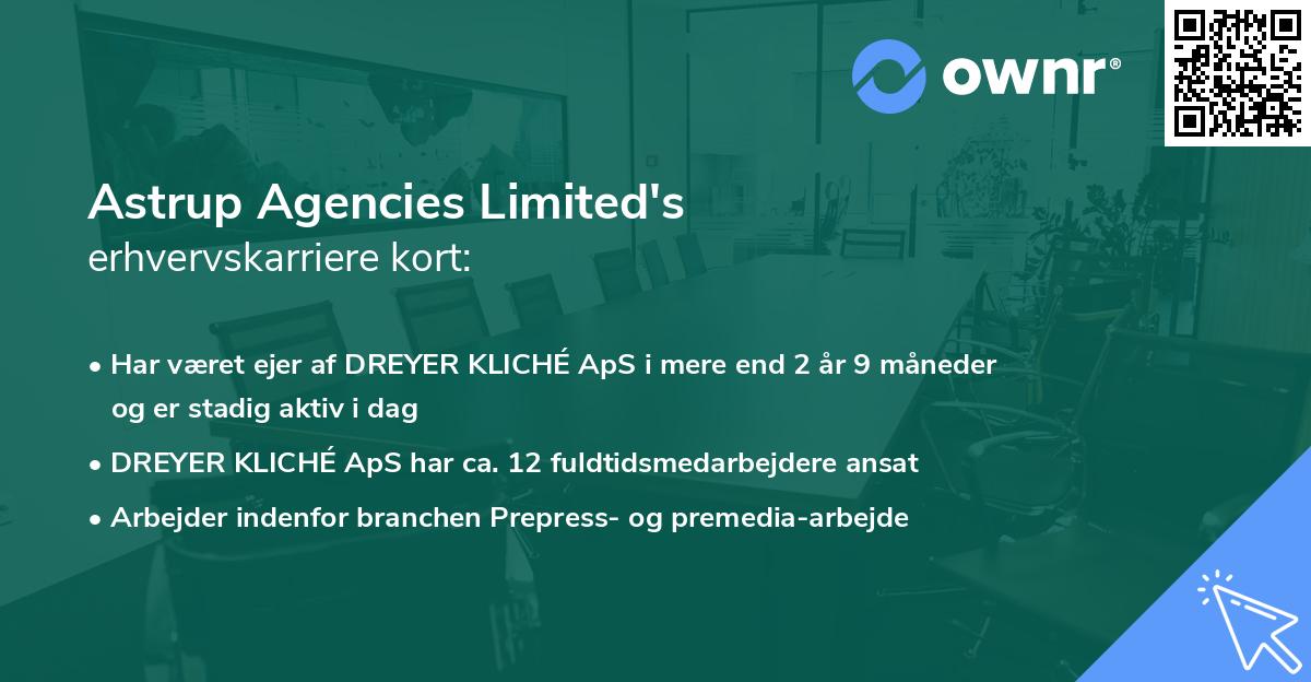 Astrup Agencies Limited's erhvervskarriere kort