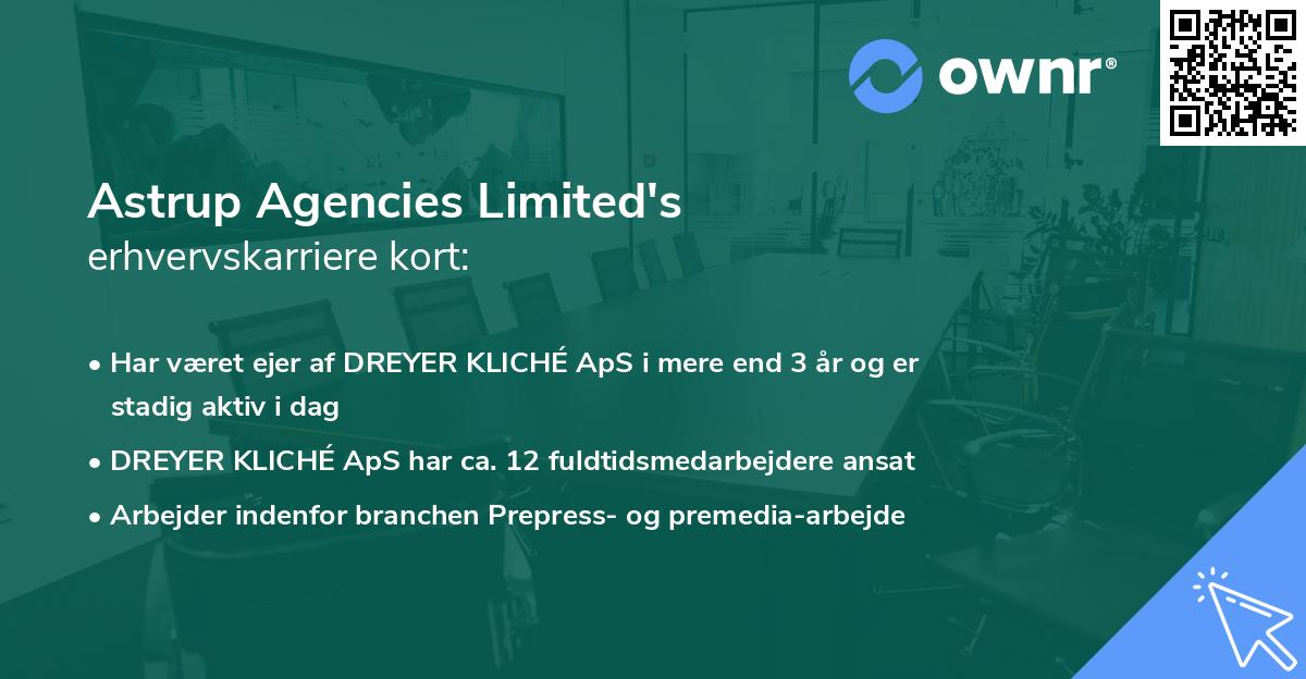 Astrup Agencies Limited's erhvervskarriere kort