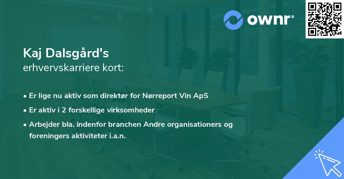 Kaj Dalsgård's erhvervskarriere kort