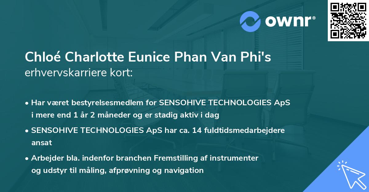 Chloé Charlotte Eunice Phan Van Phi's erhvervskarriere kort