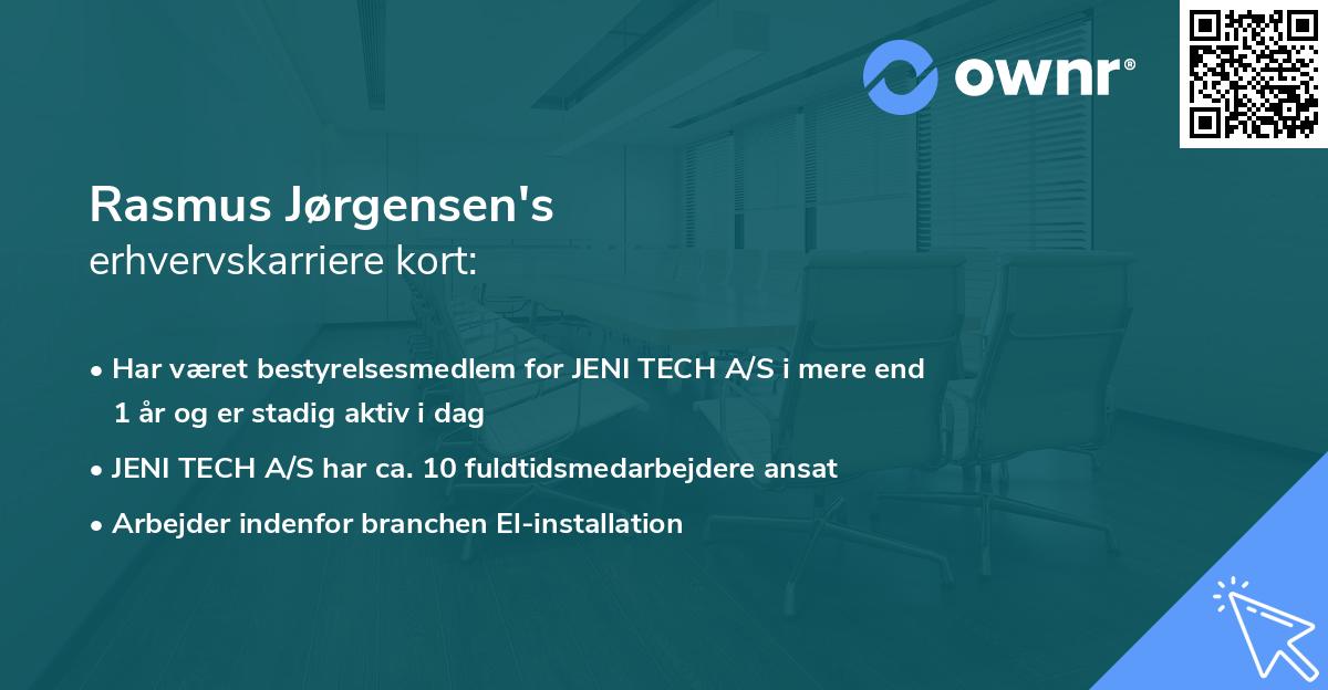 Rasmus Jørgensen's erhvervskarriere kort