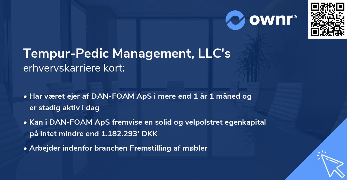 Tempur-Pedic Management, LLC's erhvervskarriere kort