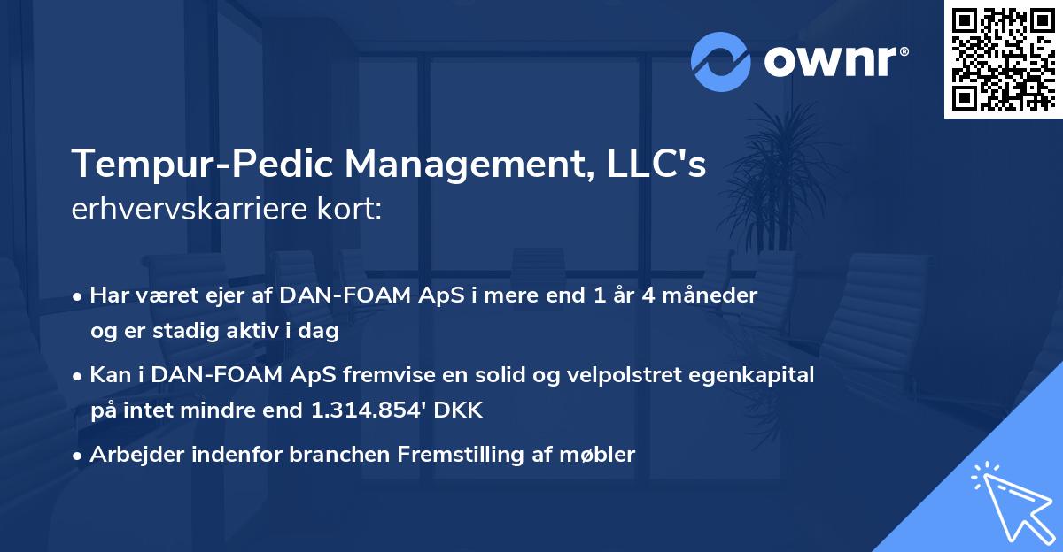 Tempur-Pedic Management, LLC's erhvervskarriere kort