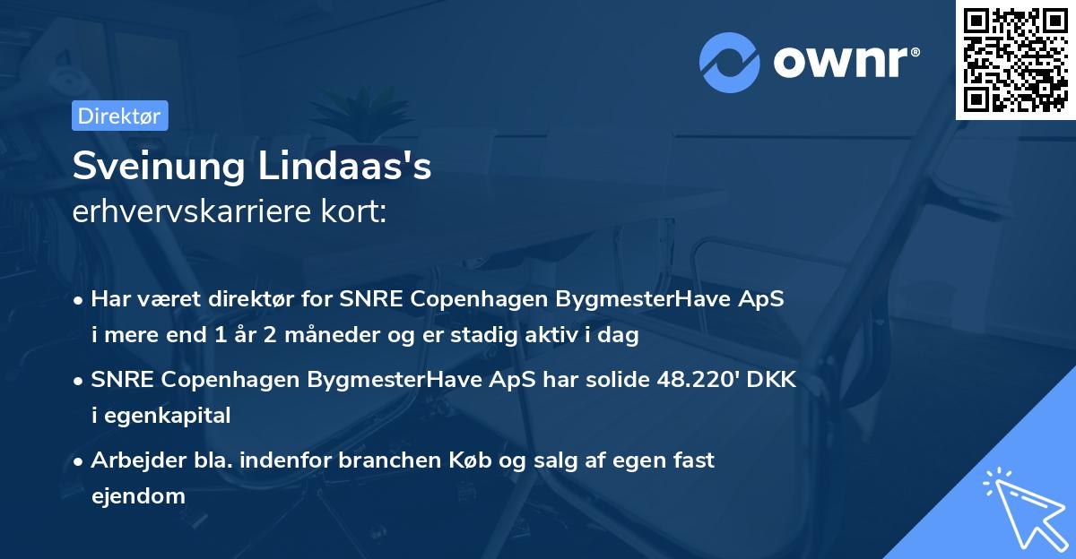 Sveinung Lindaas's erhvervskarriere kort