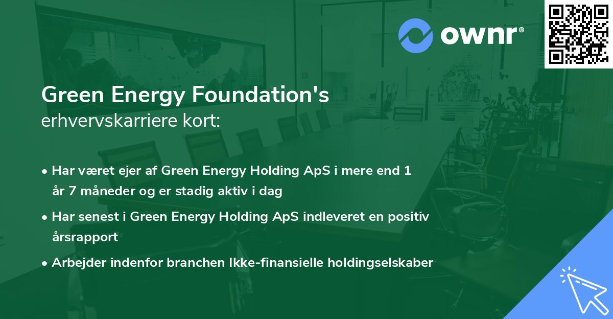 Green Energy Foundation's erhvervskarriere kort
