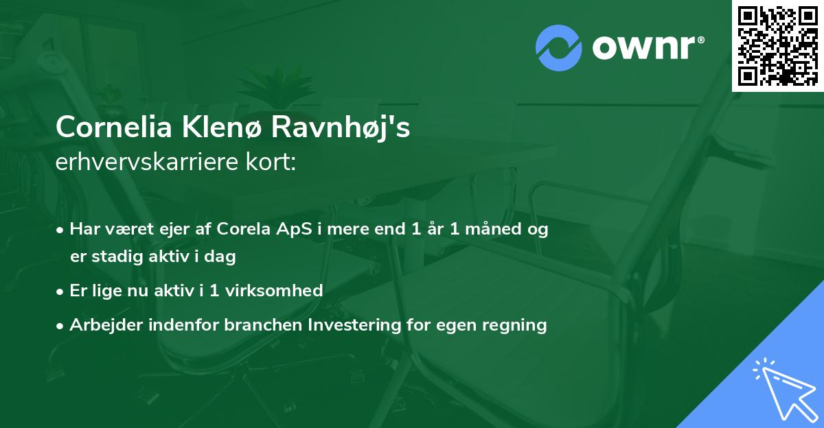 Cornelia Klenø Ravnhøj's erhvervskarriere kort