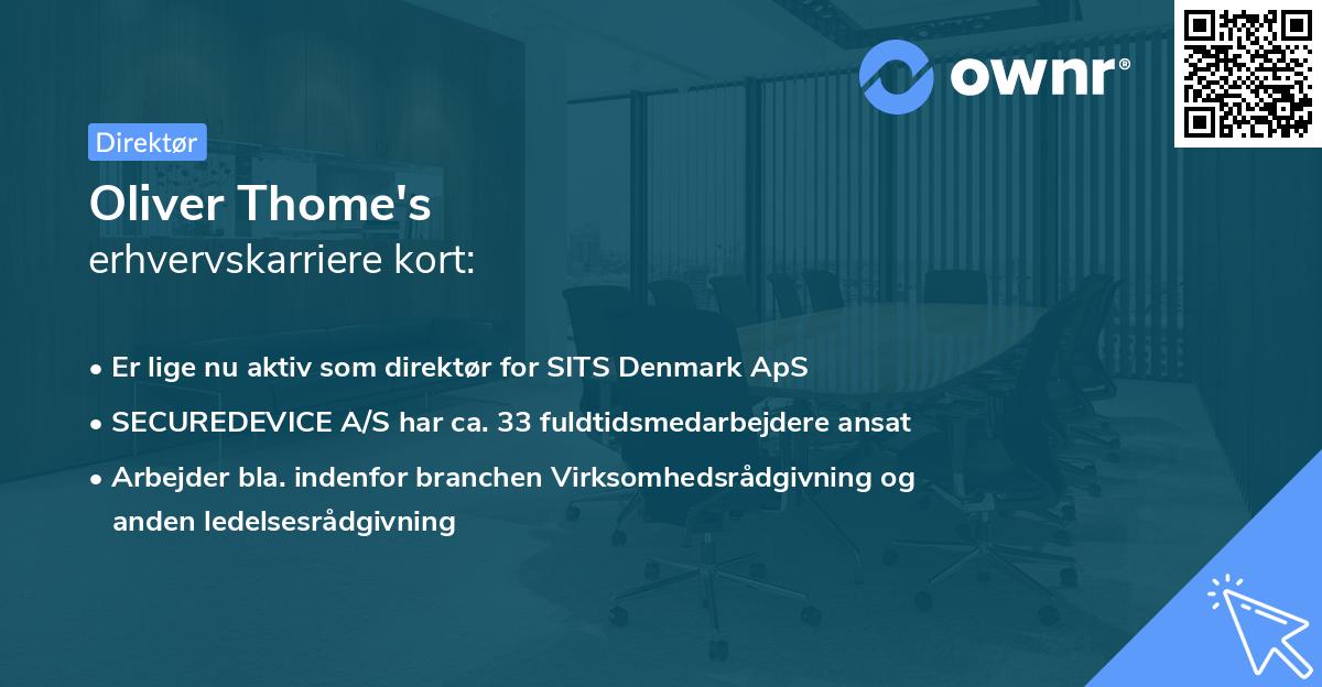 Oliver Thome's erhvervskarriere kort
