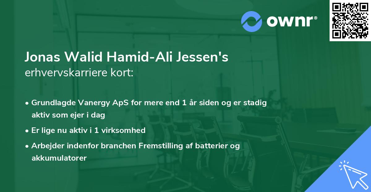 Jonas Walid Hamid-Ali Jessen's erhvervskarriere kort