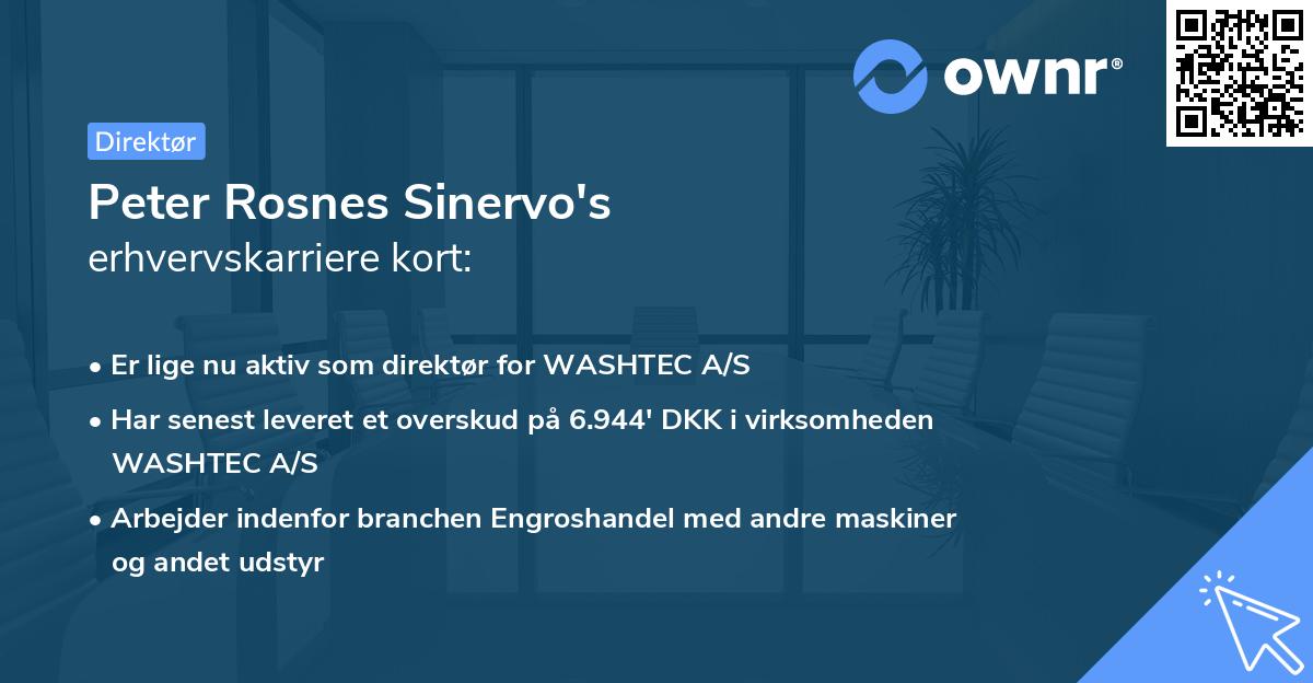 Peter Rosnes Sinervo's erhvervskarriere kort