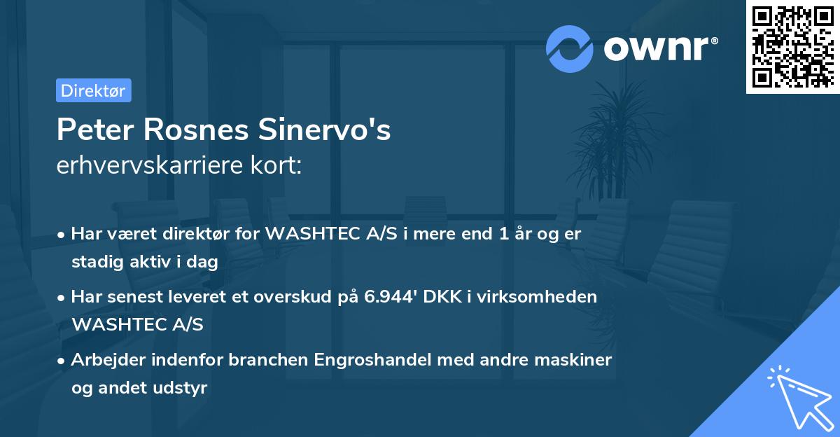 Peter Rosnes Sinervo's erhvervskarriere kort
