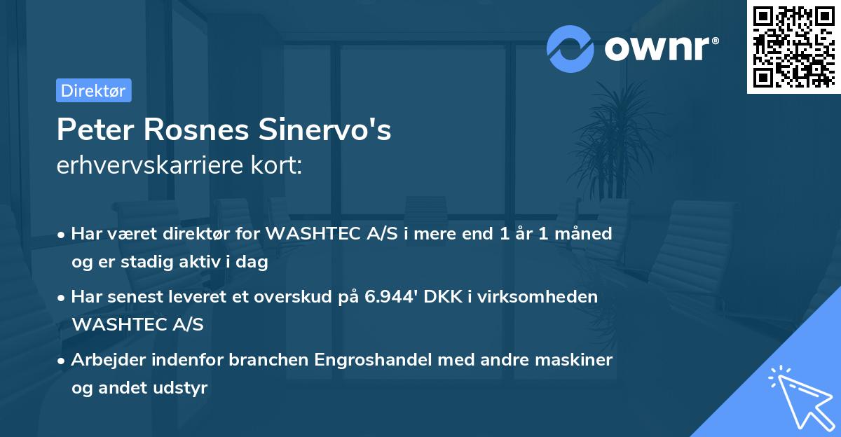 Peter Rosnes Sinervo's erhvervskarriere kort