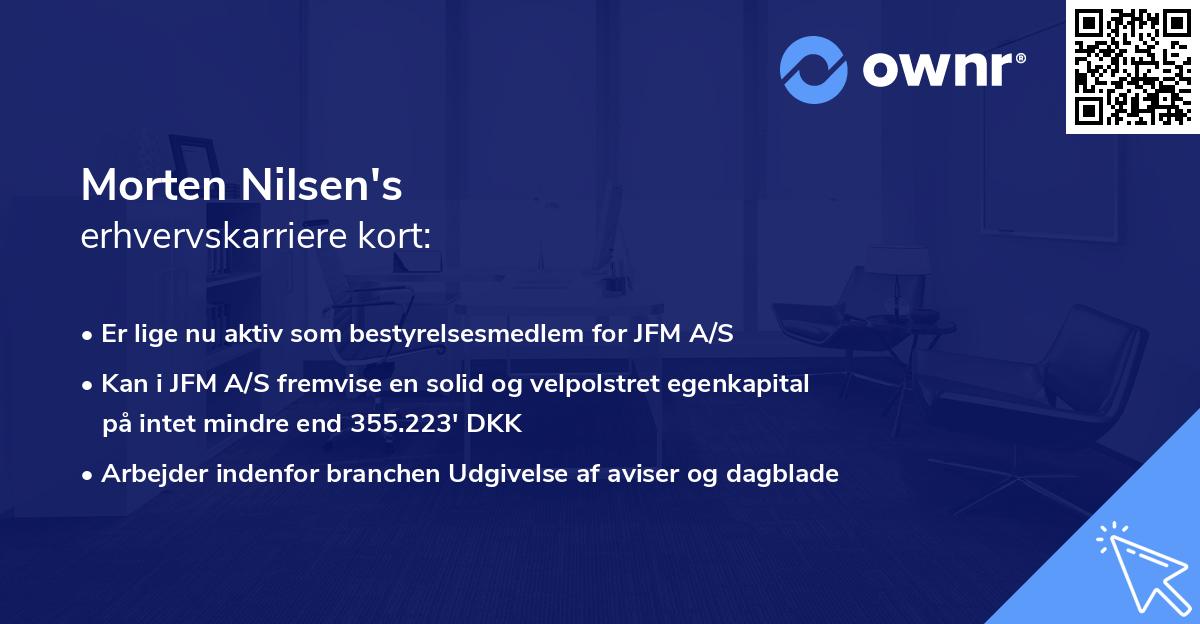 Morten Nilsen's erhvervskarriere kort