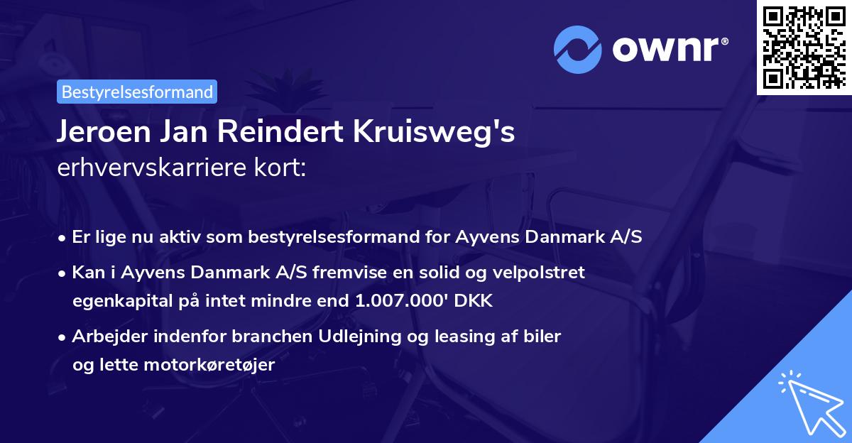 Jeroen Jan Reindert Kruisweg's erhvervskarriere kort
