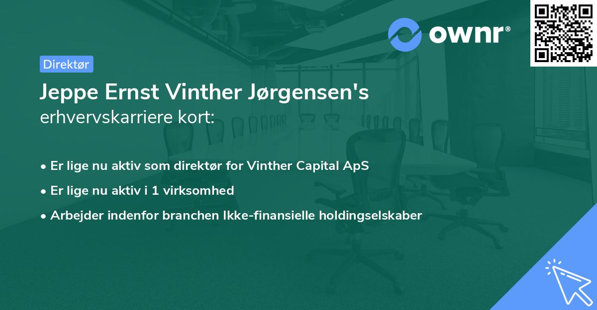 Jeppe Ernst Vinther Jørgensen's erhvervskarriere kort