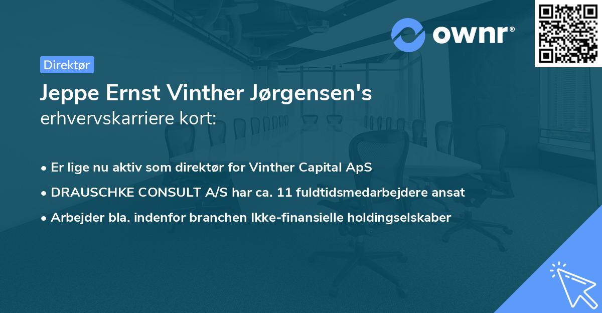 Jeppe Ernst Vinther Jørgensen's erhvervskarriere kort