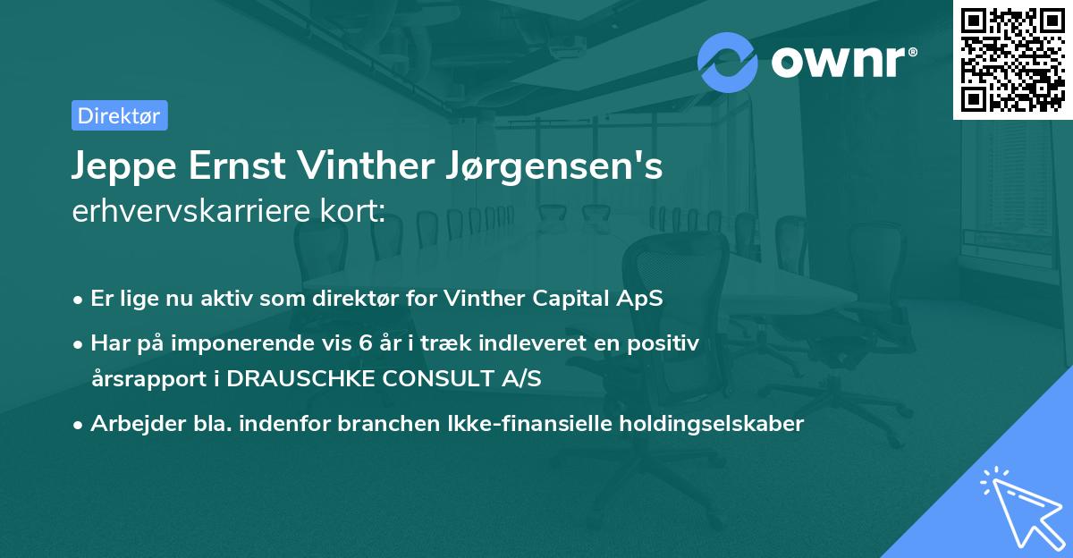 Jeppe Ernst Vinther Jørgensen's erhvervskarriere kort