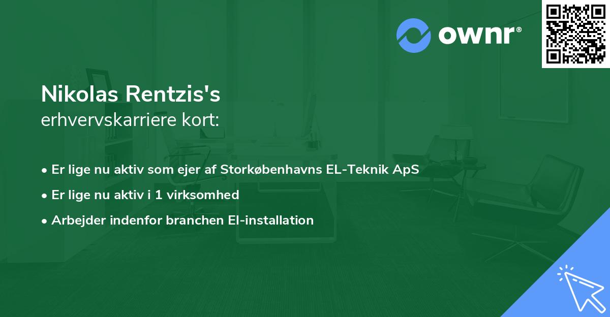 Nikolas Rentzis's erhvervskarriere kort