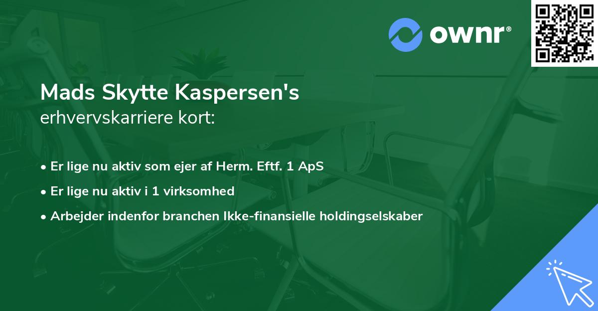 Mads Skytte Kaspersen's erhvervskarriere kort