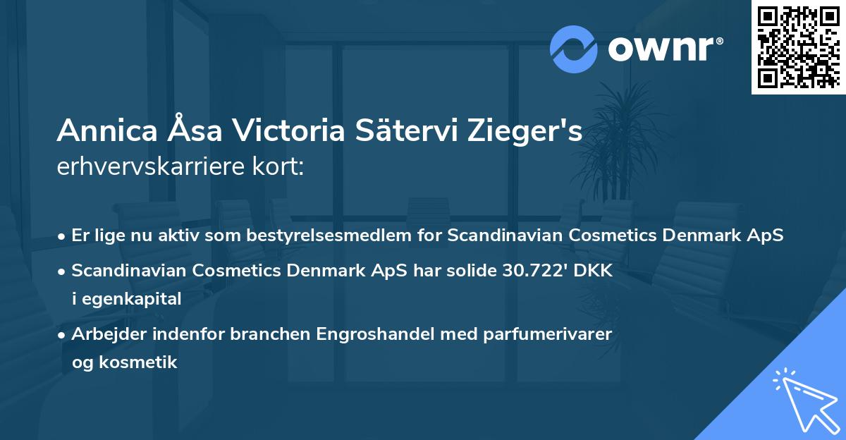 Annica Åsa Victoria Sätervi Zieger's erhvervskarriere kort