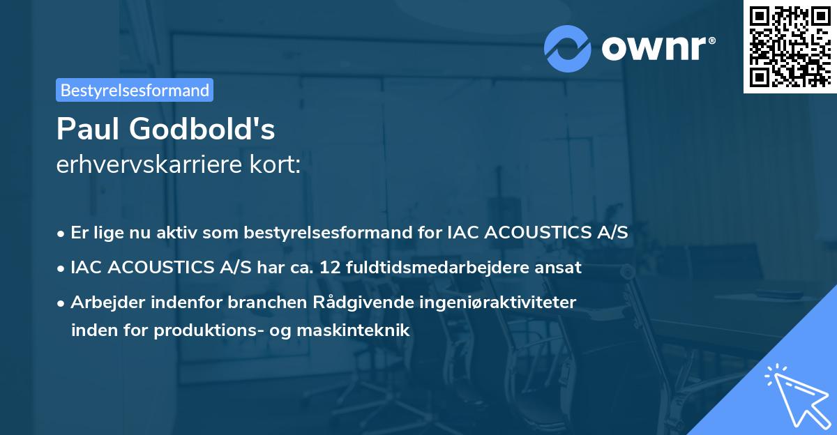 Paul Godbold's erhvervskarriere kort