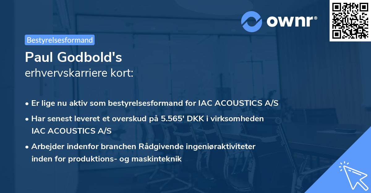 Paul Godbold's erhvervskarriere kort