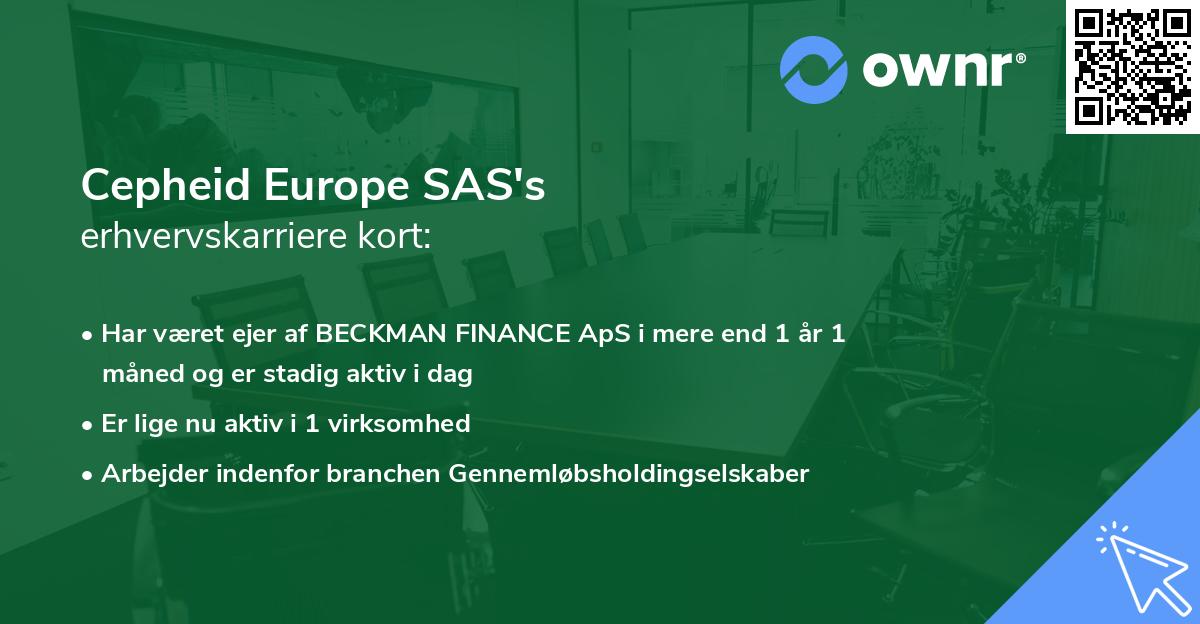 Cepheid Europe SAS's erhvervskarriere kort