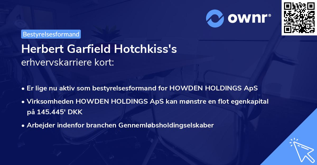 Herbert Garfield Hotchkiss's erhvervskarriere kort