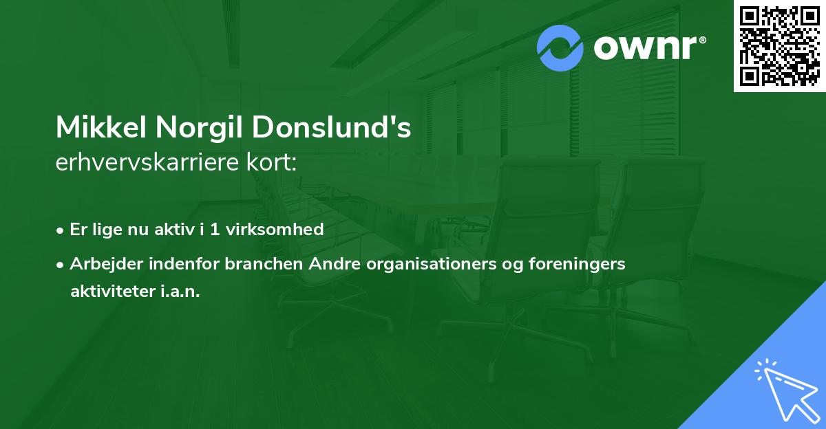 Mikkel Norgil Donslund's erhvervskarriere kort