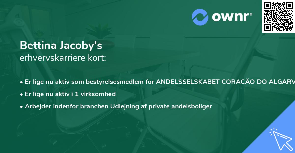 Bettina Jacoby's erhvervskarriere kort
