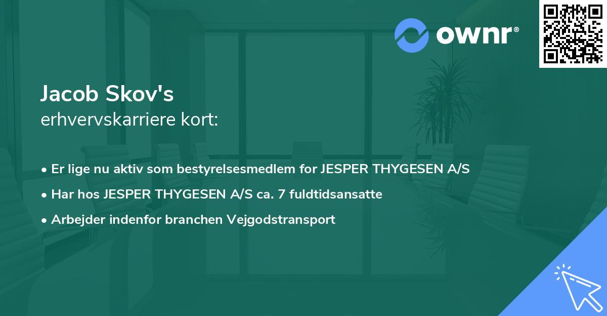 Jacob Skov's erhvervskarriere kort