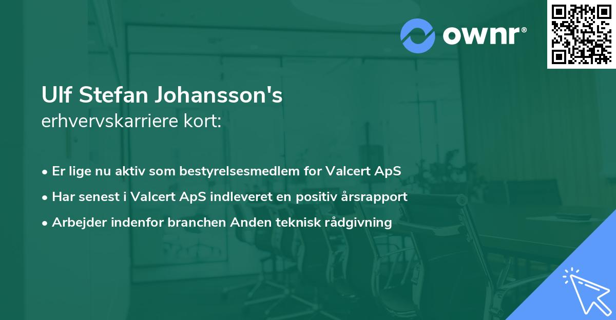 Ulf Stefan Johansson's erhvervskarriere kort