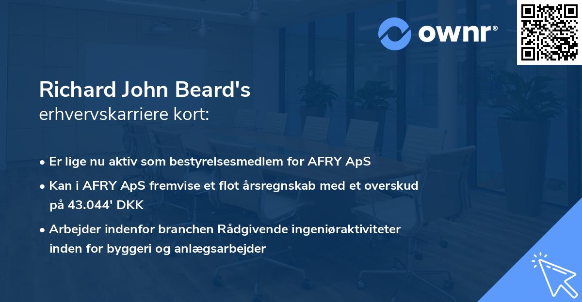 Richard John Beard's erhvervskarriere kort