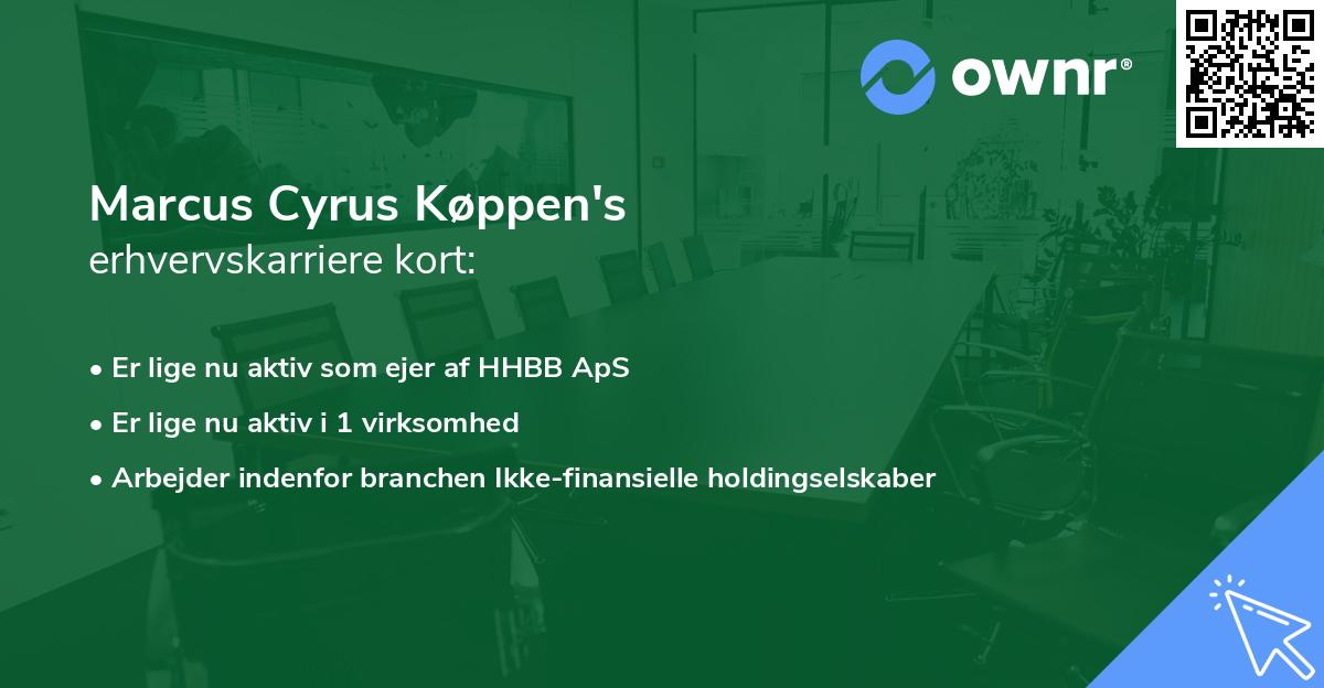 Marcus Cyrus Køppen's erhvervskarriere kort