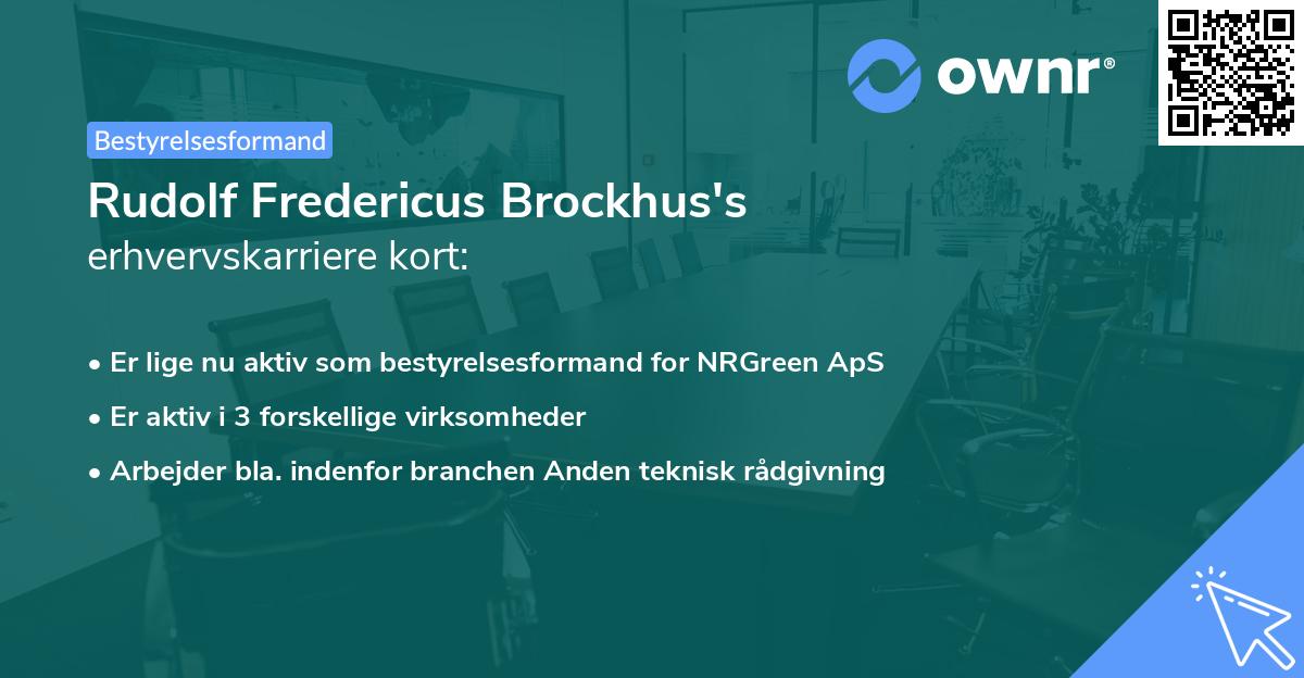 Rudolf Fredericus Brockhus's erhvervskarriere kort