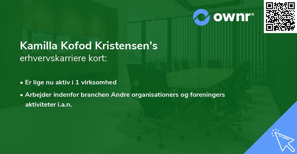 Kamilla Kofod Kristensen's erhvervskarriere kort