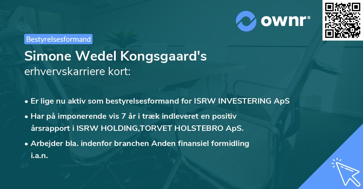 Simone Wedel Kongsgaard's erhvervskarriere kort