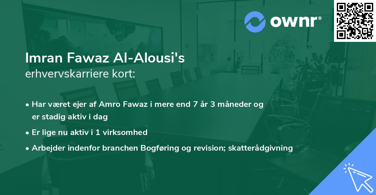 Imran Fawaz Al-Alousi's erhvervskarriere kort