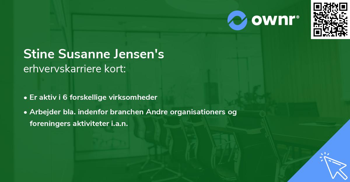 Stine Susanne Jensen's erhvervskarriere kort