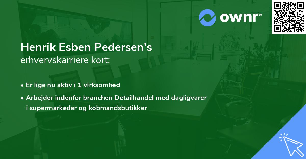 Henrik Esben Pedersen's erhvervskarriere kort