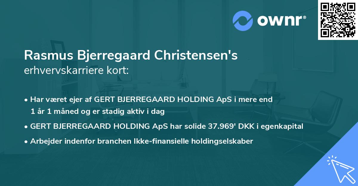 Rasmus Bjerregaard Christensen's erhvervskarriere kort