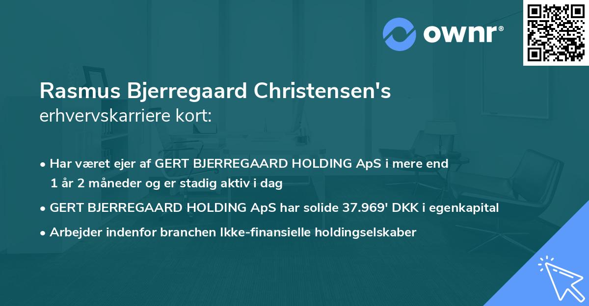 Rasmus Bjerregaard Christensen's erhvervskarriere kort