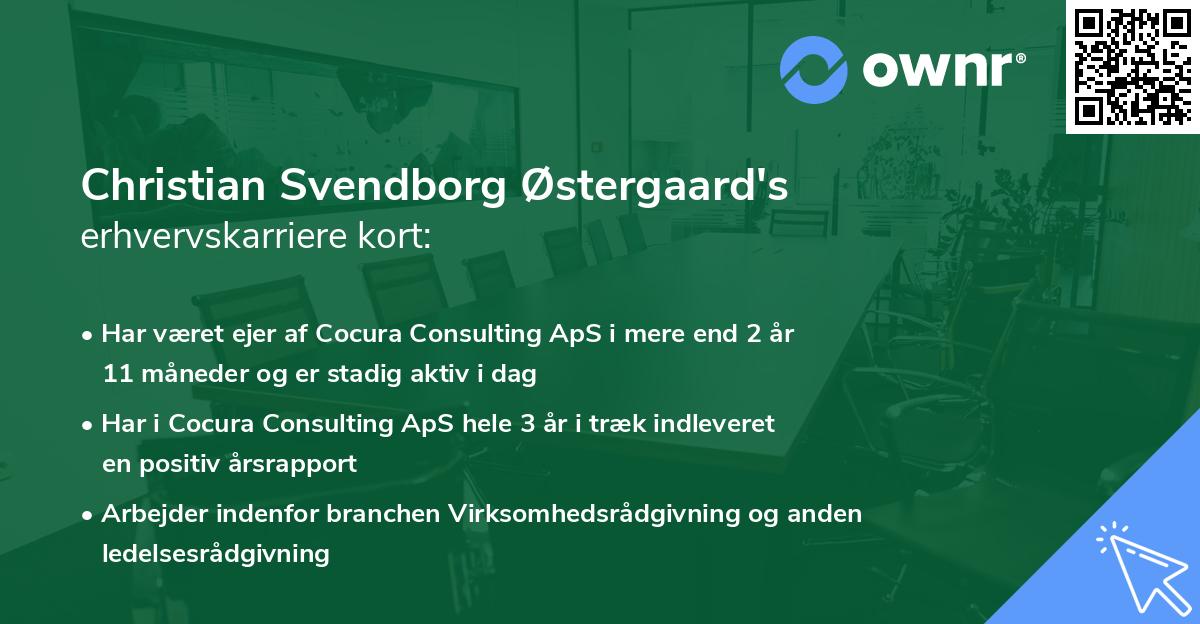 Christian Svendborg Østergaard's erhvervskarriere kort