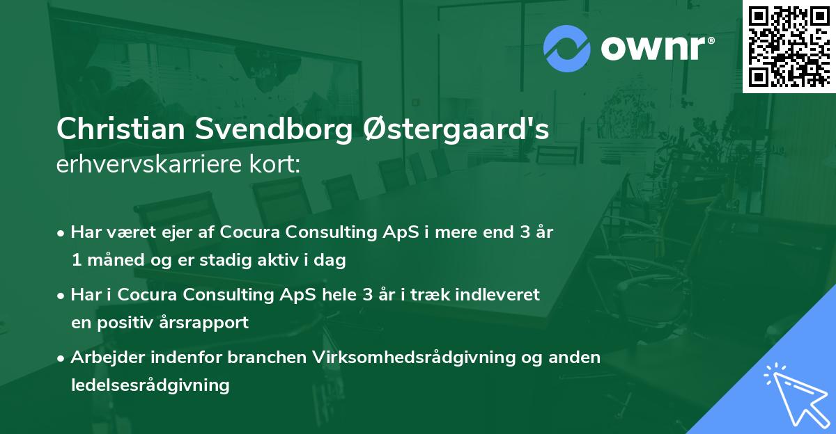 Christian Svendborg Østergaard's erhvervskarriere kort