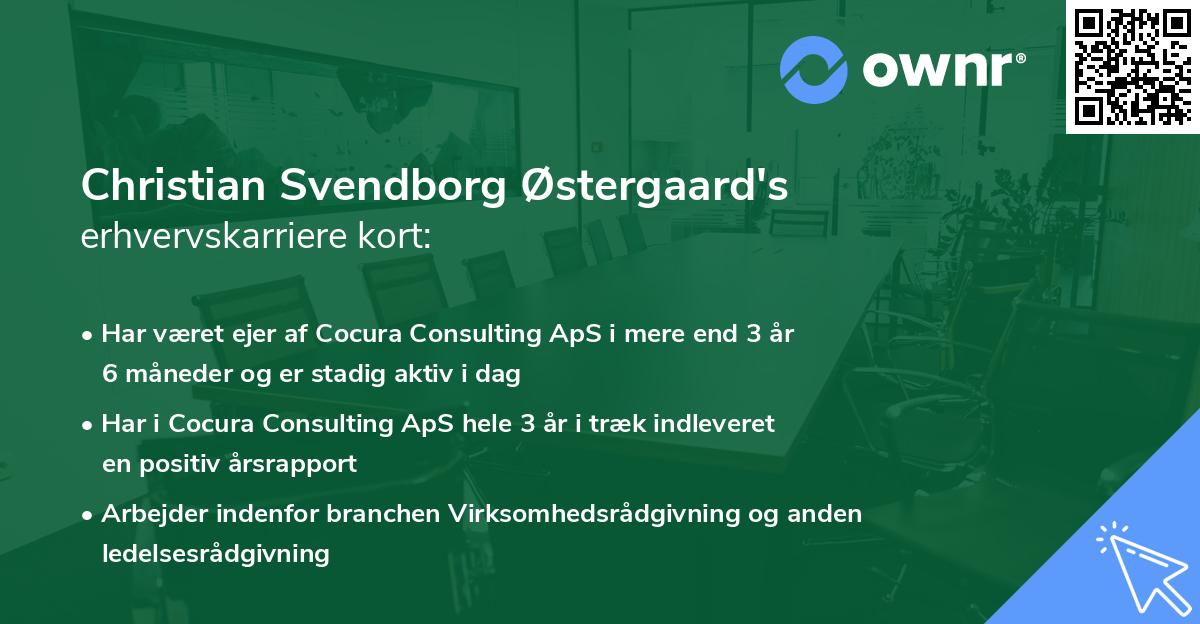 Christian Svendborg Østergaard's erhvervskarriere kort