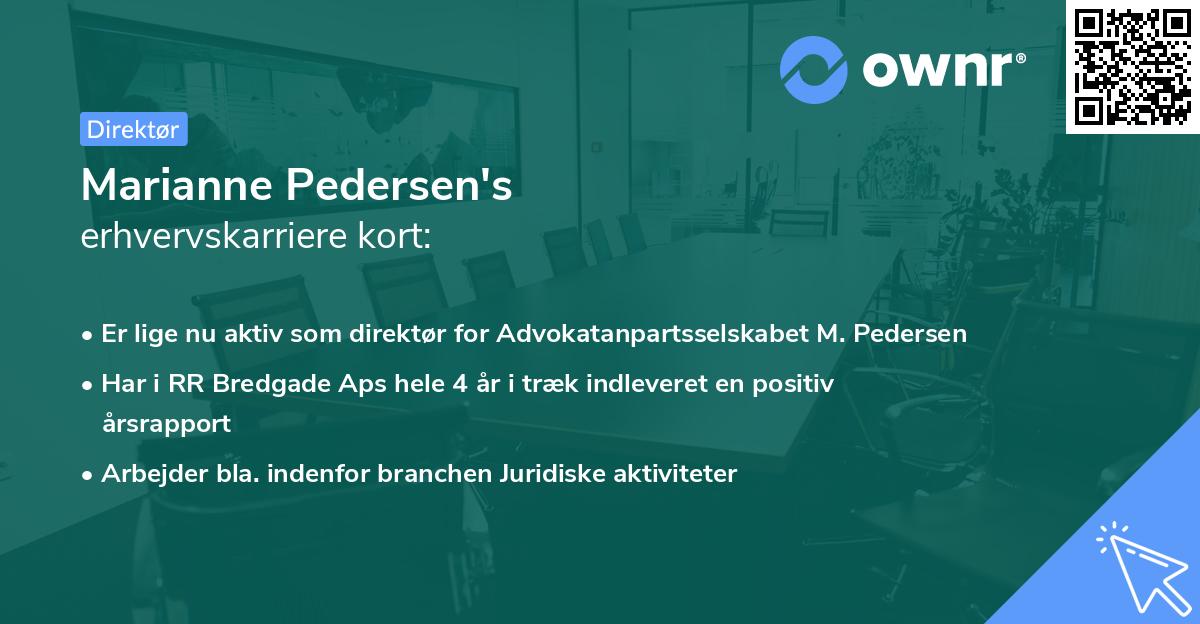 Marianne Pedersen's erhvervskarriere kort