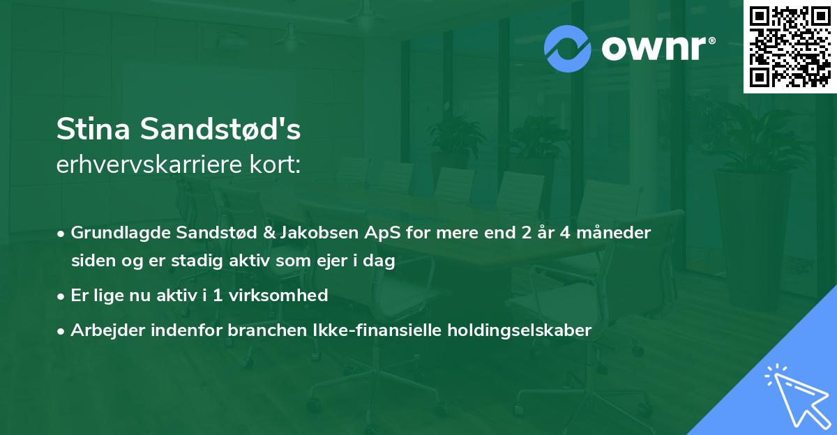 Stina Sandstød's erhvervskarriere kort